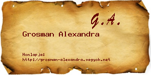 Grosman Alexandra névjegykártya